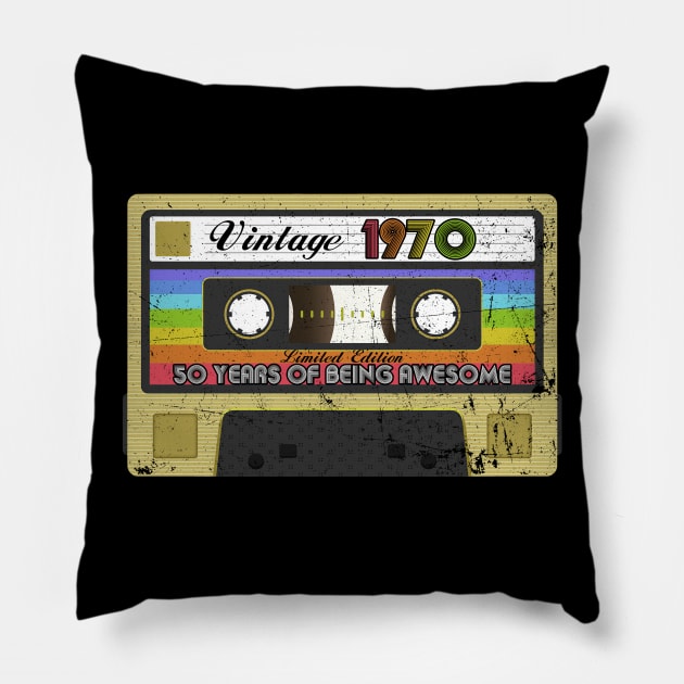 Vintage 1970 Made in 1970 50th birthday 50 years old Gift Pillow by lenaissac2