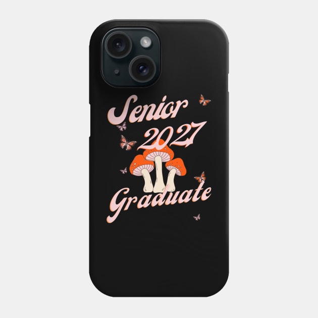 Retro Mushroom Senior 2027 Graduate Phone Case by Indecott