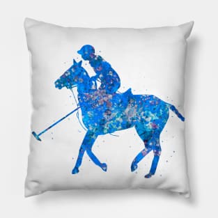 Polo rider blue art Pillow