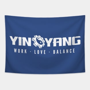 Ying Yang Work Love Balance (Dark) Tapestry