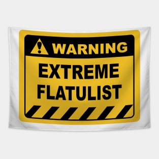 Humorous Human Warning Label EXTREME FLATULIST Tapestry