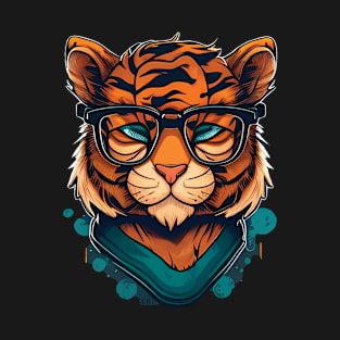 Clever Tiger cute nerd T-Shirt