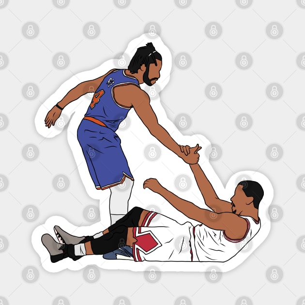 Derrick Rose Helps Himself Up (New York) Magnet by rattraptees