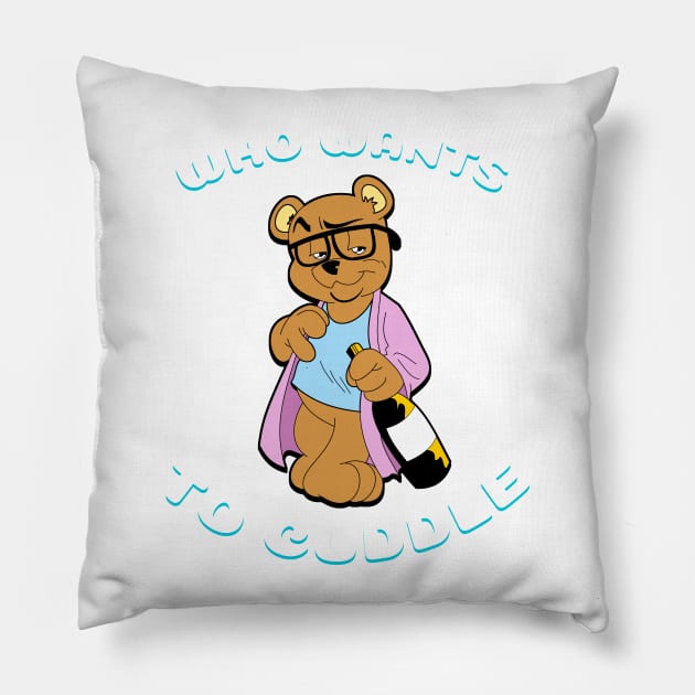 Who Wants To Cuddle Tee Pillow by djhyjak