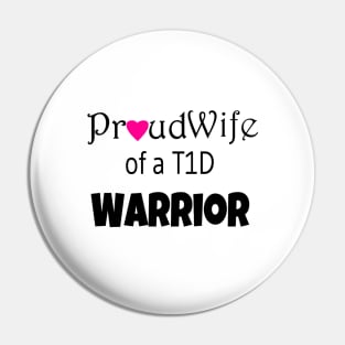 Proud Wife - Black Text - Pink Heart Pin