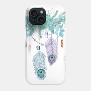 Peacock Feather And Crystal Spirit Gazer Phone Case