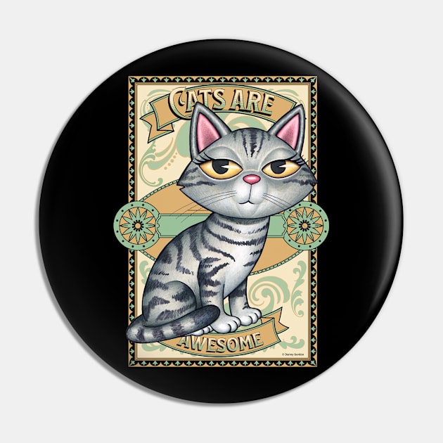 Cute Gray Tabby Kitty Cat on Cats are Awesome Pin by Danny Gordon Art