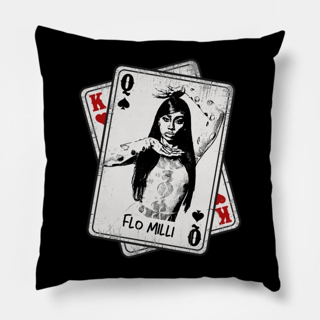 Retro Flo Milli Card Style Pillow by Slepet Anis