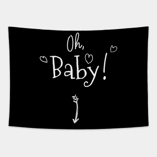 Oh Baby Cute Pregnancy Announcement Mother Mom Tapestry