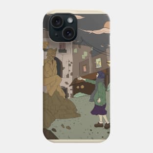 The girl who offers a cigarette to the monument Phone Case