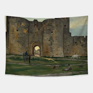 Porte de la Reine at Aigues-Mortes by Frederic Bazille Tapestry