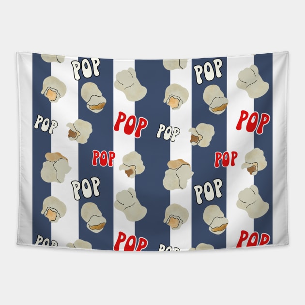 Retro Popcorn | Striped Popcorn Pattern Tapestry by Suneldesigns