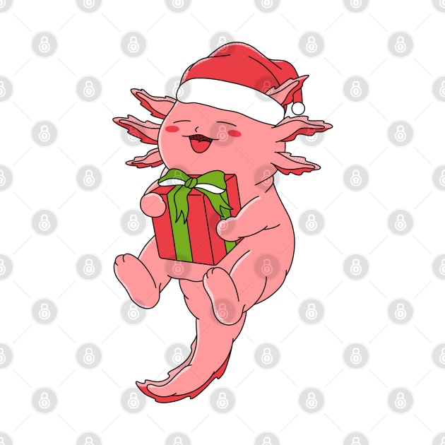 Christmas Axolotl by Kimprut