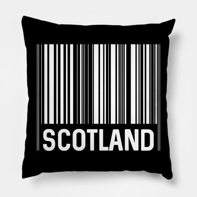 Scotland Bar Code Design (White) Pillow by MacPean