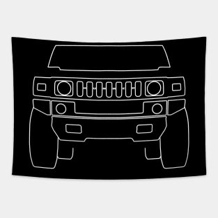 Hummer H2 outline graphic (white) Tapestry