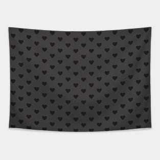 Dark Grey with Black Heart Pattern Tapestry