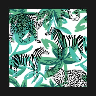 Tropical Safari Print Cheetah and Zebra T-Shirt