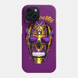 Los Muertos Sugar Skull - Purple and Gold Edition Phone Case