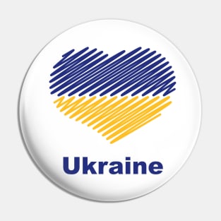 Heart Ukraine (Flag / Blue - Yellow) Pin