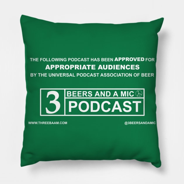 3 Beers and a Mic Goes to the Movies Pillow by Awesome AG Designs