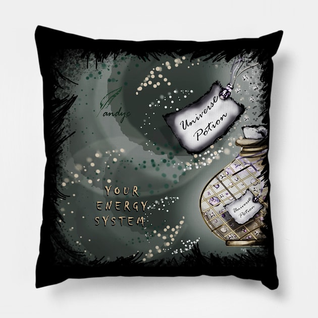 POTION GOLD Pillow by ACUANDYC