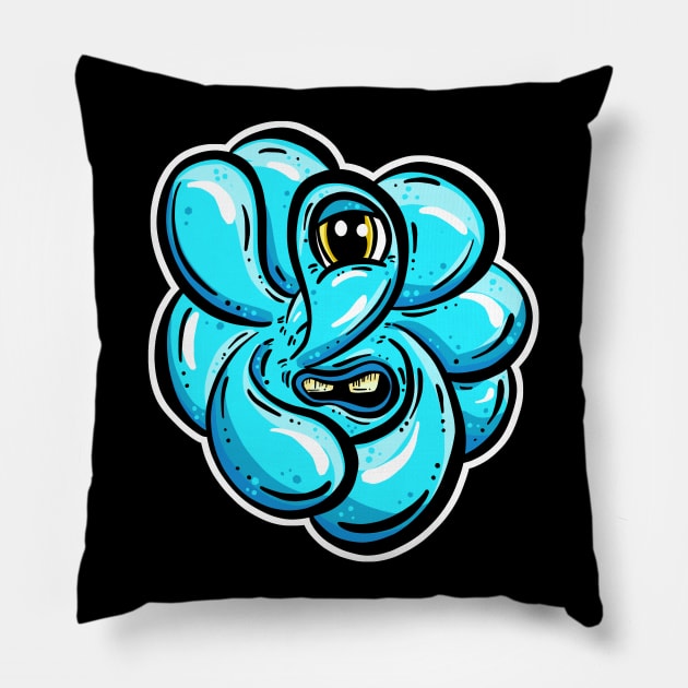 The Blobs - Moody Blue Monster Pillow by Squeeb Creative