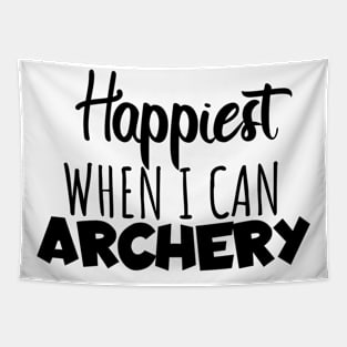 Happyiest when i can archery Tapestry