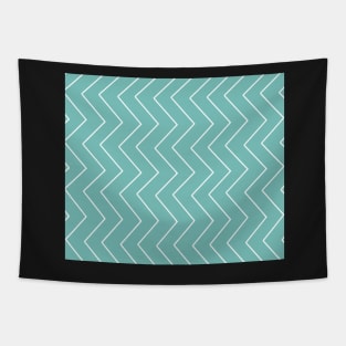 Abstract zigzag - green and white. Tapestry