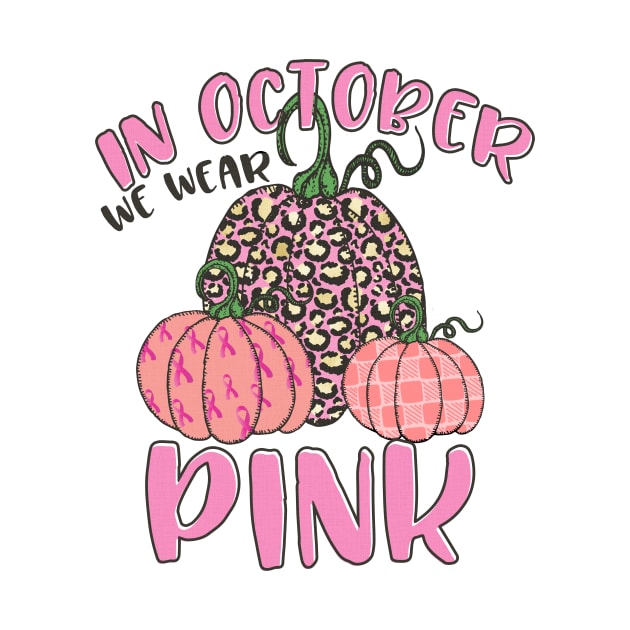 In October We Wear Pink Pumpkin Breast Cancer Halloween by mo designs 95