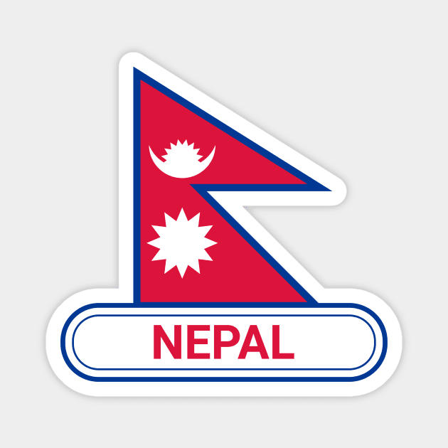 Nepal Country Badge - Nepal Flag Magnet by Yesteeyear