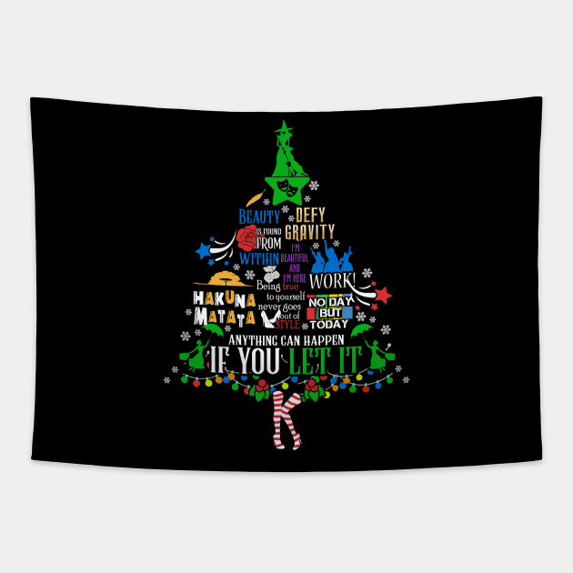 Ugly Broadway Christmas Tree Tapestry by KsuAnn