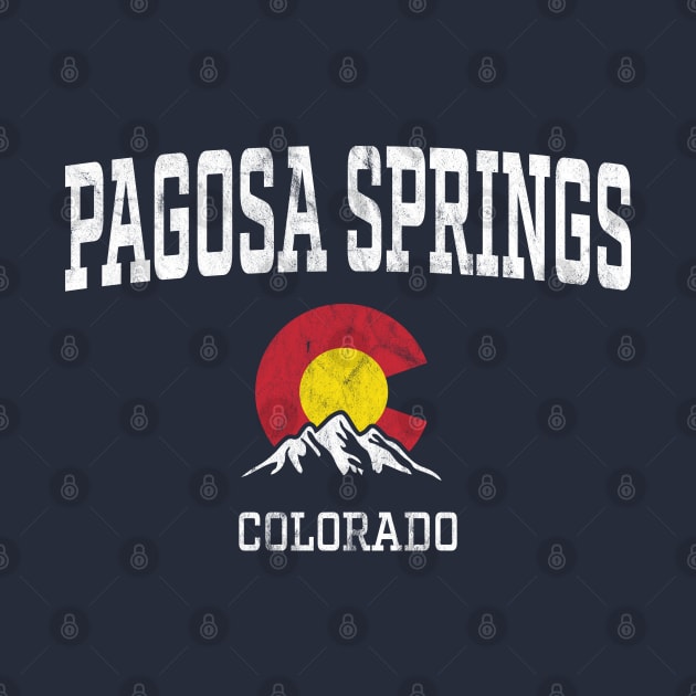 Pagosa Springs Colorado CO Vintage Athletic Mountains by TGKelly