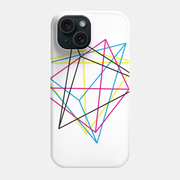 Tetrahedron CMYK colors Phone Case by TONYSTUFF