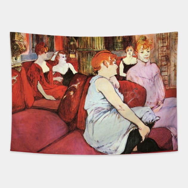 Henri de Toulouse Lautrec- In the Salon of Rue des Moulins Tapestry by SybaDesign