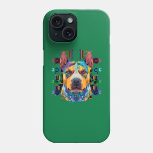 American Pit Bull Terrier Dog Gouache Color Piece Phone Case