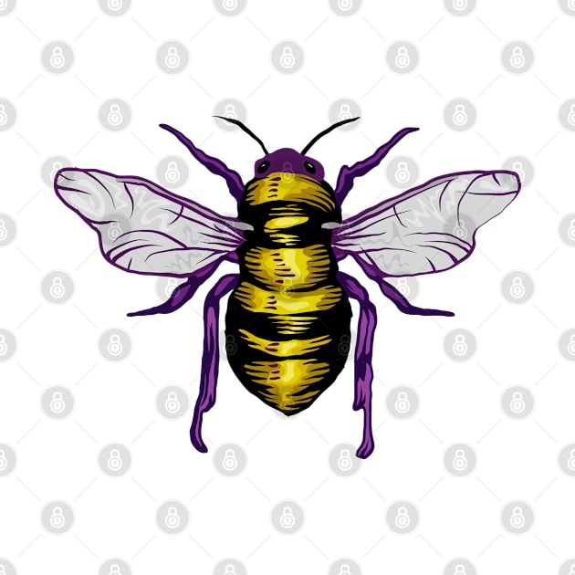 Pop Art Bee Portrait by Slightly Unhinged