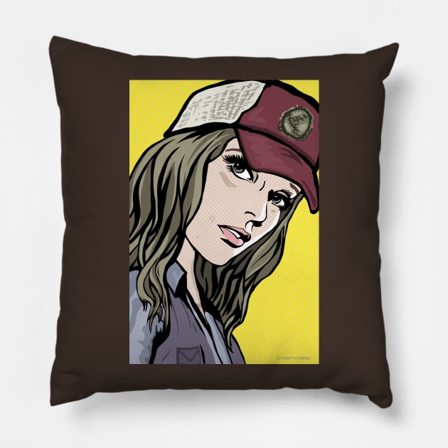 Sarah the truck driver Pillow by FanboyMuseum