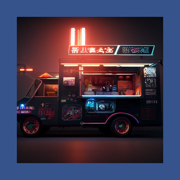 Cyberpunk Tokyo Ramen Food Truck by Grassroots Green