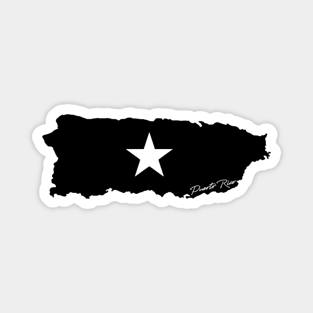 Puerto Rico Mi Isla Estrella Bandera Negra Puerto Rican Island Flag Magnet by PuertoRicoShirts