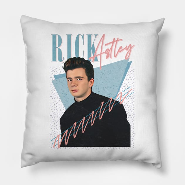 Rick Astley 80s Aesthetic Fan Design Pillow by DankFutura