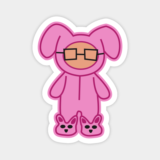 Cute Ralphie Bunny Suit Cartoon Magnet by SLAG_Creative