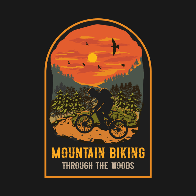 Mountain biking through the woods by HomeCoquette