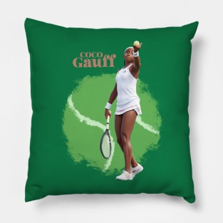 Coco Gauff cartoon Pillow