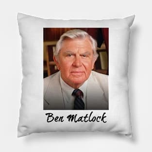 Cool Ben legend Matlock Funny Tv Lawyer Drama White Retro Vintage 80 S Sitcom Pillow