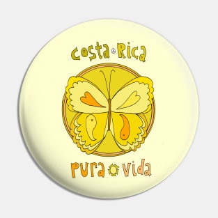 Pura Vida Costa Rica Butterfly Peaceful Good Vibes Pin