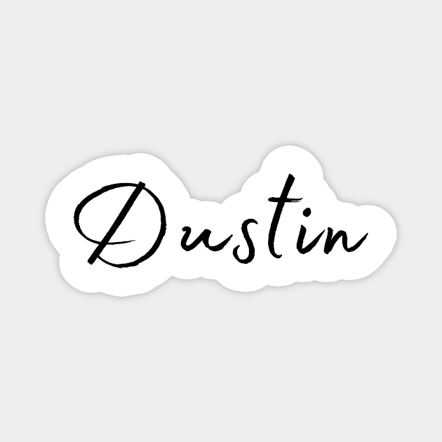 Dustin Name Calligraphy Magnet by Word Minimalism