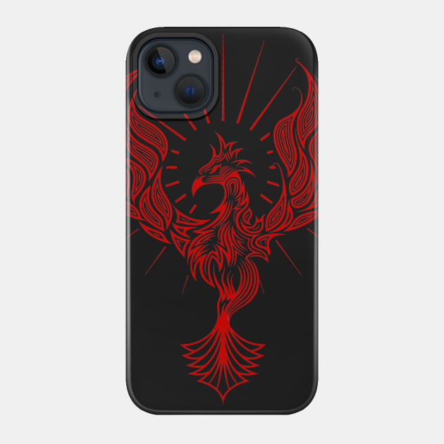 Tribal Phoenix Bird Rising in Red - Phoenix - Phone Case