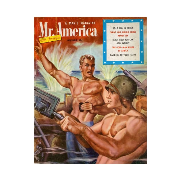 MR AMERICAN Men's Magazine - Vintage Physique Muscle Male Model Magazine Cover by SNAustralia