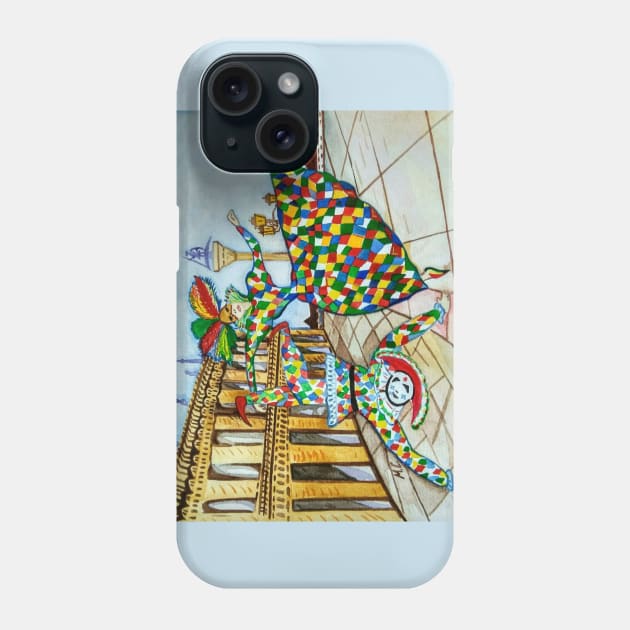 Arlecchino and Colombina. Carnival of Venice. Phone Case by mariasibireva