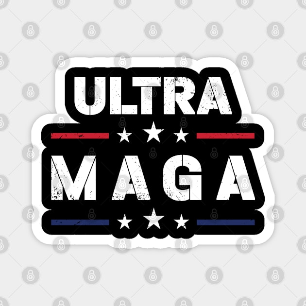 Ultra Maga Proud Ultra-Maga American Flag Magnet by Charaf Eddine